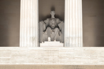 The Abraham Lincoln Statue at the Lincoln Memorial in Washington