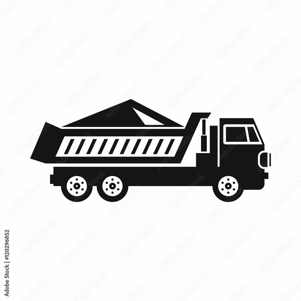 Poster dump track icon in simple style on a white background vector illustration