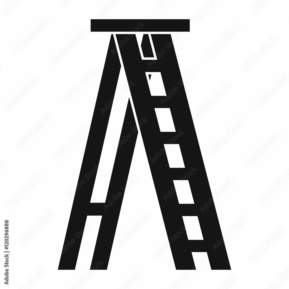 Poster stepladder icon in simple style on a white background vector illustration