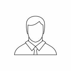 Manager icon in outline style on a white background vector illustration