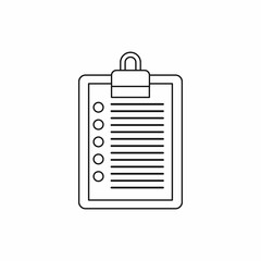 To do list icon in outline style on a white background vector illustration