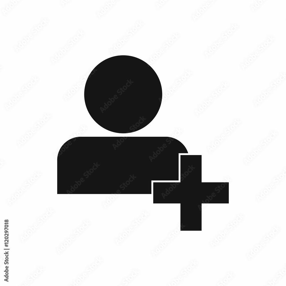 Poster add new user account or add new friend in simple style isolated on white background vector illustrat