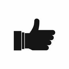 Thumb up sign in simple style isolated on white background vector illustration