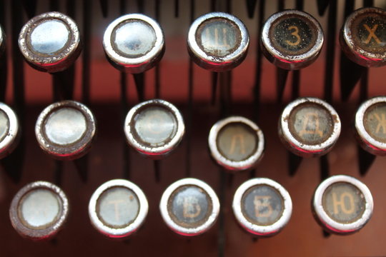 Cyrillic Keyboard of retro typewriter, USSR