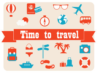 Travel vector icon set.