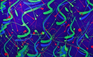 Neon Background Series. Hand Painted Neon Artwork