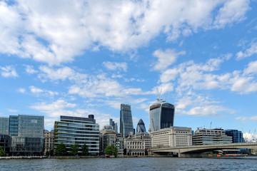 Fototapeta premium London skyline seen from the Thames river, London, UK.