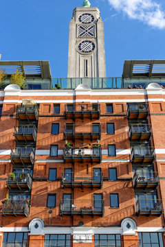 Oxo Tower building located at south Thames embankment in central London.