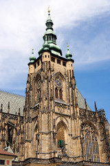 Fototapeta premium St. Vitus Cathedral in Prague, Czech Republic. The cathedral is the seat of the Archbishop of Prague and is the biggest and most important church in the country.