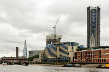 Panoramic view over the river Thames near Blackfriars bridge in London, England.