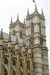 Obraz premium Westminster Abbey (Collegiate Church of St Peter at Westminster) - Gothic church in City of Westminster, London. Westminster is traditional place of coronation for English monarchs.