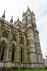 Fototapeta na wymiar Westminster Abbey (Collegiate Church of St Peter at Westminster) - Gothic church in City of Westminster, London. Westminster is traditional place of coronation for English monarchs.