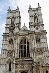 Fototapeta na wymiar Westminster Abbey (Collegiate Church of St Peter at Westminster) - Gothic church in City of Westminster, London. Westminster is traditional place of coronation for English monarchs.