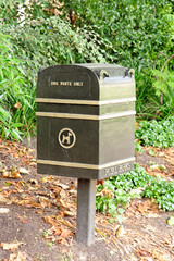 Dog waste bin, London, UK.