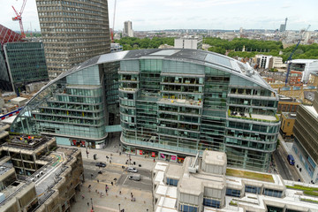 Aerial View from Westminster Cathedral of Roofs and Houses of London, United Kingdom.