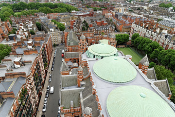 Fototapeta na wymiar Aerial View from Westminster Cathedral of Roofs and Houses of London, United Kingdom.