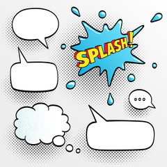 Set of speech comic bubbles. 