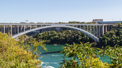Peace bridge between Niagara falls Canada and USA in summer, Ontario, Canada. 
