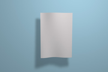 Mock up poster on colored background. Poster standart format A5 / A4 / A3 / A2 / A1/ A0. Three-dimensional rendering.