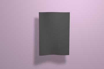 Mock up poster on colored background. Poster standart format A5 / A4 / A3 / A2 / A1/ A0. Three-dimensional rendering.