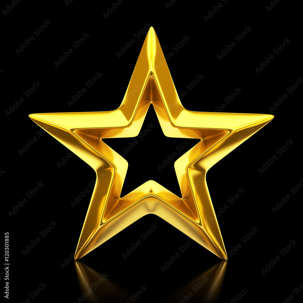 Canvas Prints shiny golden star - 3d rendering