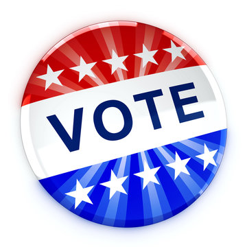Vote button in red, white, and blue with stars
