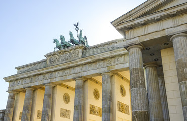 Famous Brandenburg Gate in Berlin called Brandenburger Tor
