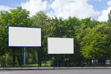 Mock up Billboards the road. Most realistic board for your advertisement.