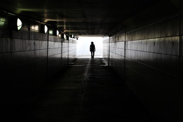 Alone in the tunnel