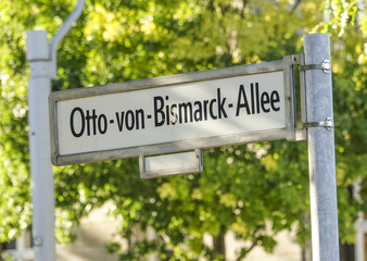 Street sign Otto von Bismarck Allee