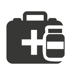 kit medical silhouette isolated vector illustration design