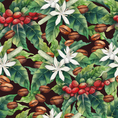 Watercolor coffee pattern