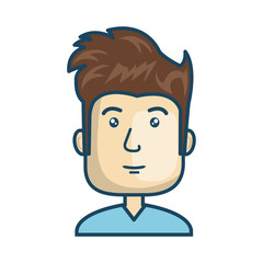 avatar face man cartoon male person. vector illustration