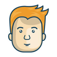 Obraz premium avatar face man cartoon male person. vector illustration