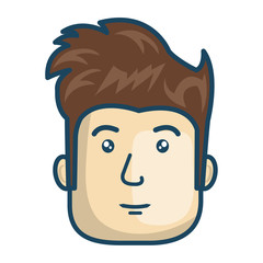 avatar face man cartoon male person. vector illustration