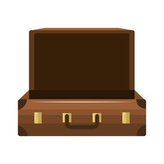 brown executive suitcase. portfolio business accessory. vector illustration