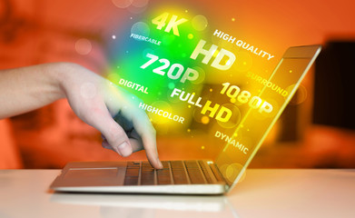 Man choosing display resolution