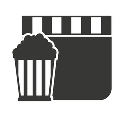 clapperboard with cinema icon vector illustration design