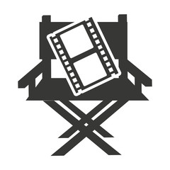 director chair with cinema icon vector illustration design