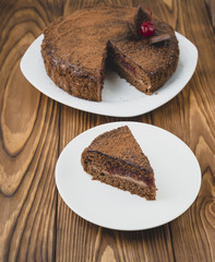 Slice of chocolate cake