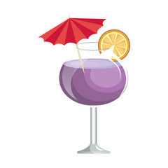 cocktail glass liquor drink alcohol beverage with lemon slice. vector illustration