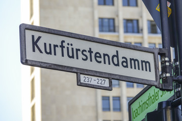 Street sign Kurfuerstendamm Berlin