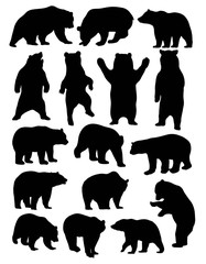 Wildlife Animal,Bear Silhouettes, art vector design