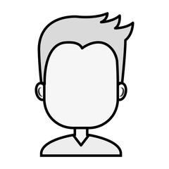 avatar face man silhouette male person. vector illustration