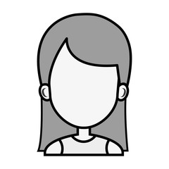avatar face woman silhouette female person. vector illustration