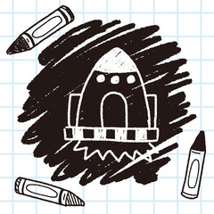 spaceship doodle drawing