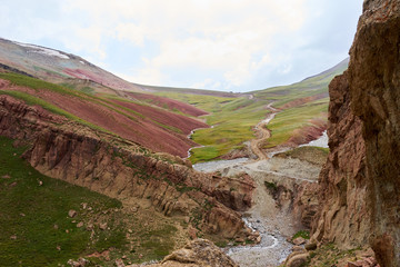Colored Mountain in Kichik-Alai Range in Kyrgyzstan