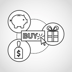 shopping online ecommerce flat icons vector illustration design