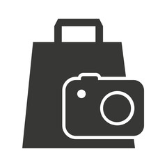 shopping bag with commercial isolated icon vector illustration design