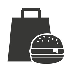 shopping bag with commercial isolated icon vector illustration design